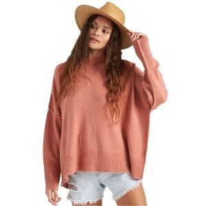 Billabong Endless Days Dusty Rose Knit Oversized Sweater size M